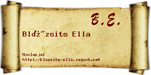 Blázsits Ella névjegykártya